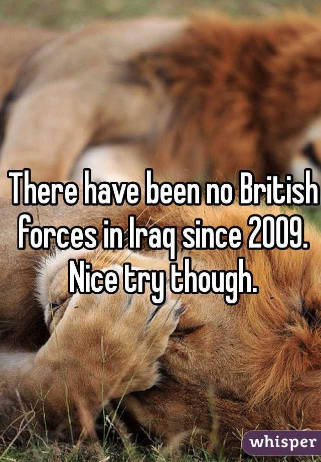 There have been no British forces in Iraq since 2009. Nice try though.