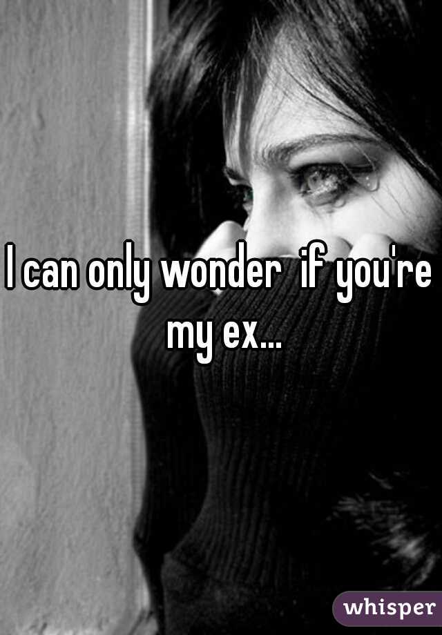 I can only wonder  if you're my ex...
