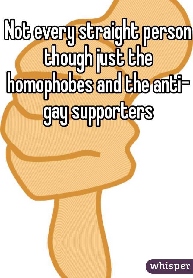 Not every straight person though just the homophobes and the anti-gay supporters 