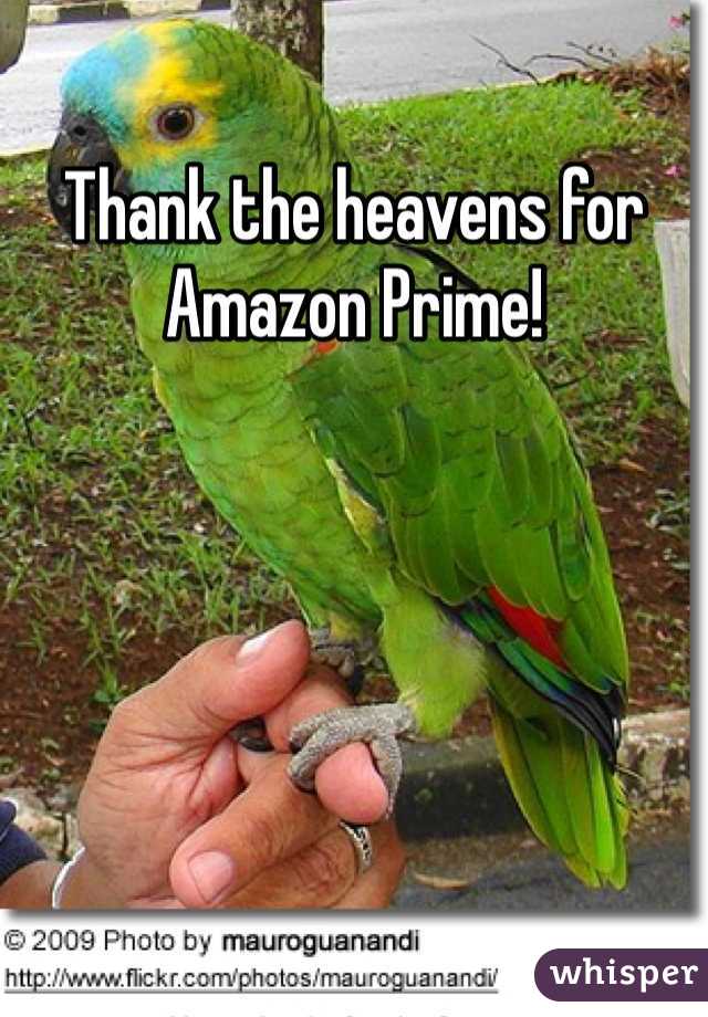 Thank the heavens for Amazon Prime!