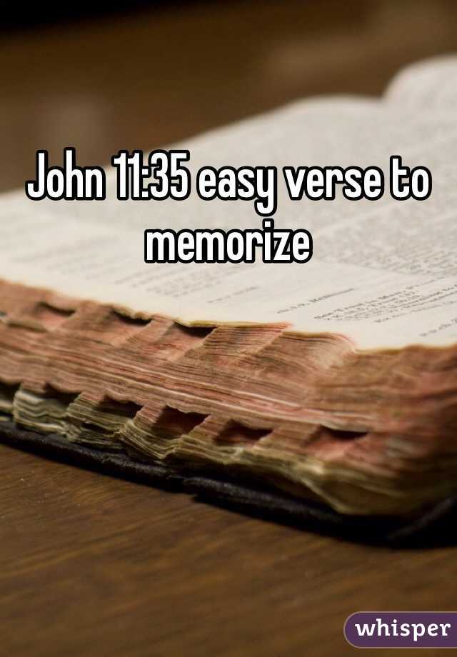 John 11:35 easy verse to memorize
