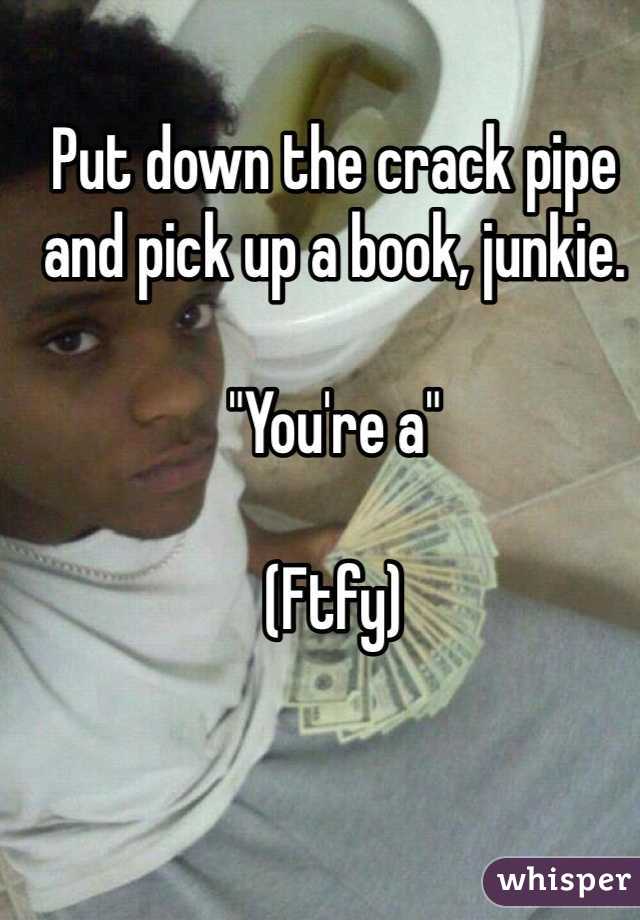 Put down the crack pipe and pick up a book, junkie.

"You're a"

(Ftfy)