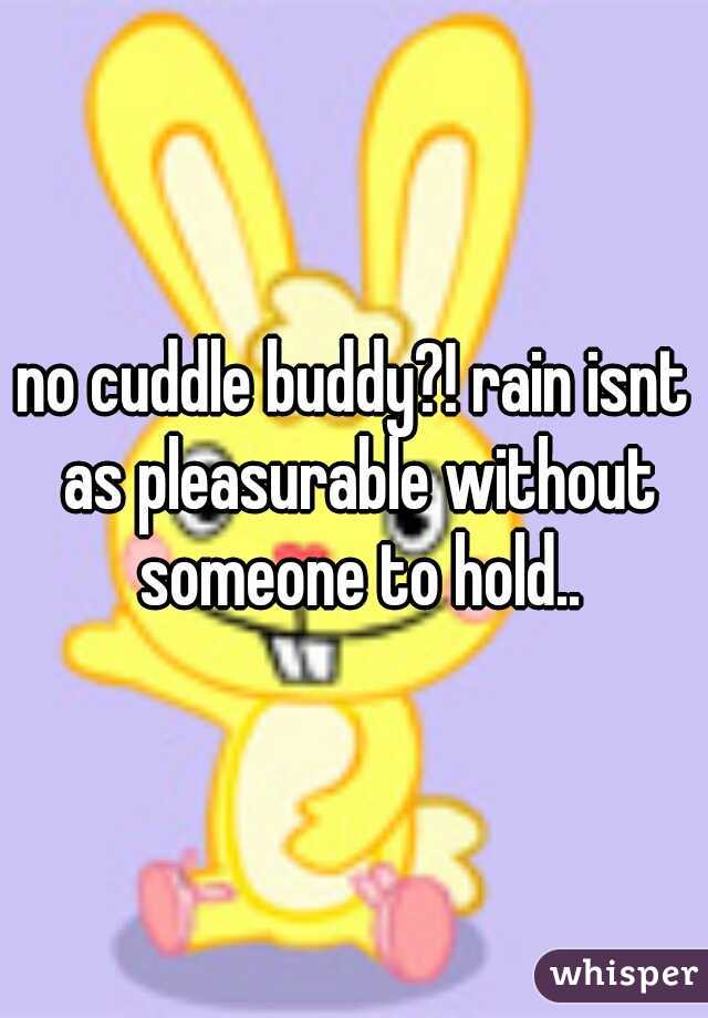 no cuddle buddy?! rain isnt as pleasurable without someone to hold..