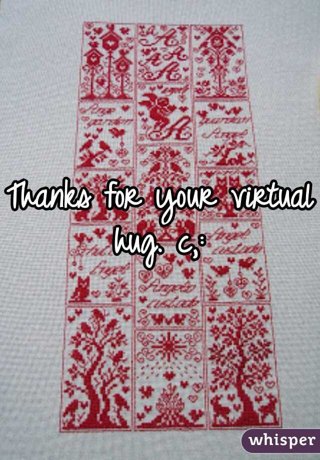 Thanks for your virtual hug. c,: 