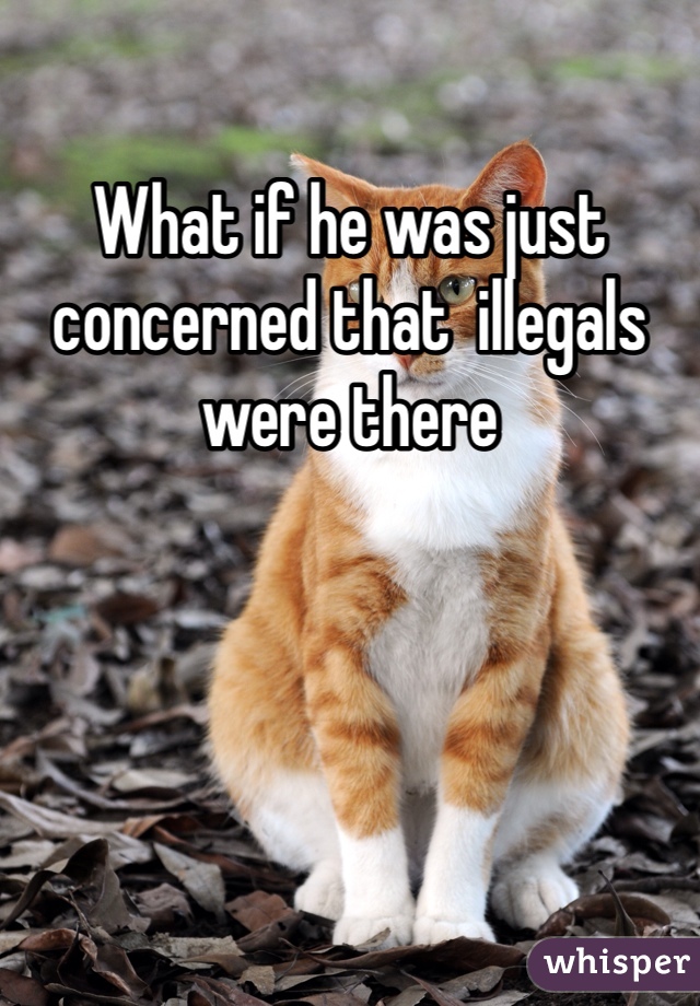 What if he was just concerned that  illegals were there