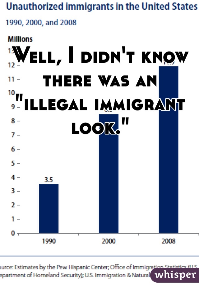 Well, I didn't know there was an "illegal immigrant look."