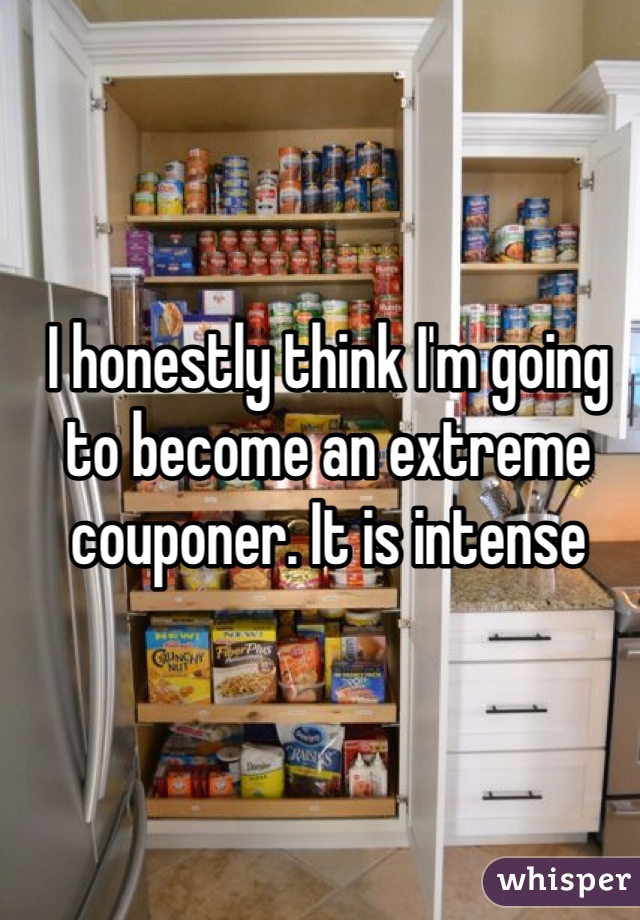 I honestly think I'm going to become an extreme couponer. It is intense  