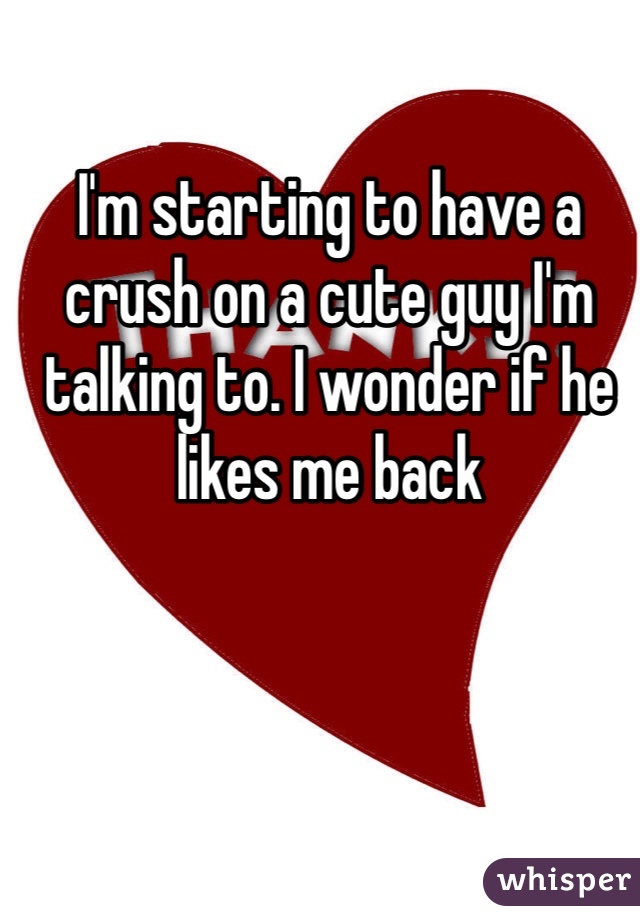 I'm starting to have a crush on a cute guy I'm talking to. I wonder if he likes me back 