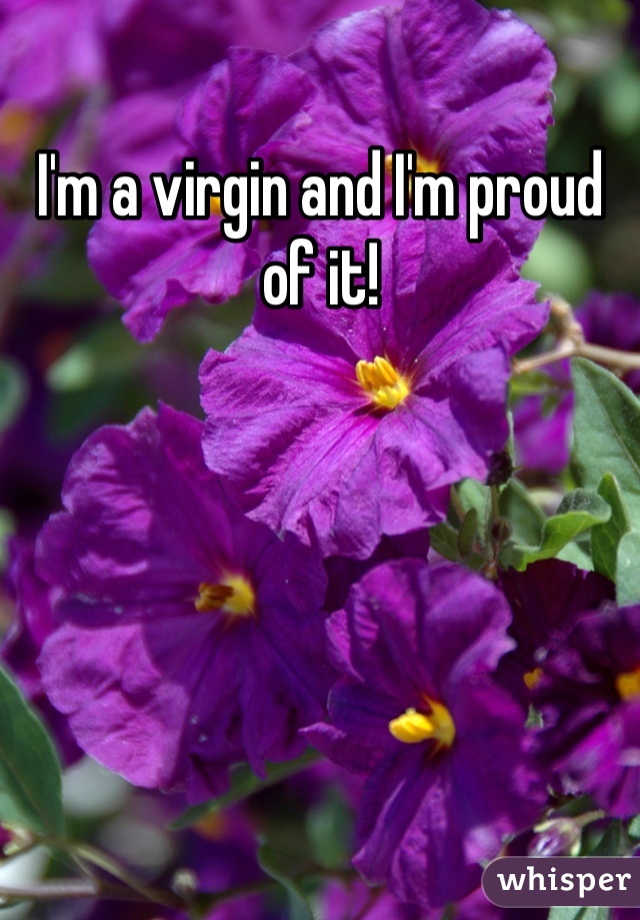 I'm a virgin and I'm proud of it!