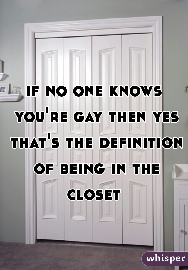 if no one knows you're gay then yes that's the definition of being in the closet 