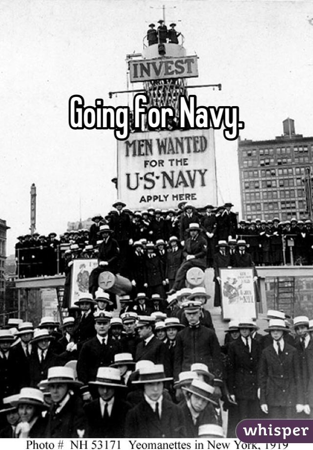 Going for Navy.