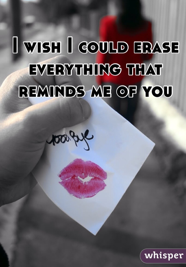 I wish I could erase everything that reminds me of you 