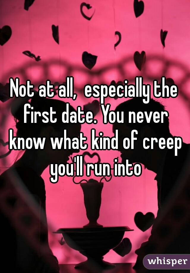 Not at all,  especially the first date. You never know what kind of creep you'll run into