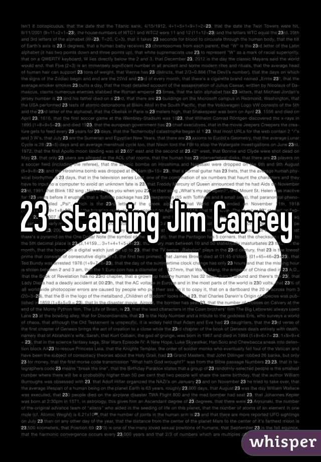 23  starring Jim Carrey 