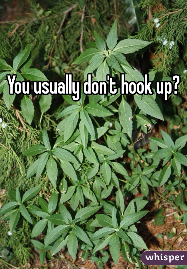 You usually don't hook up?