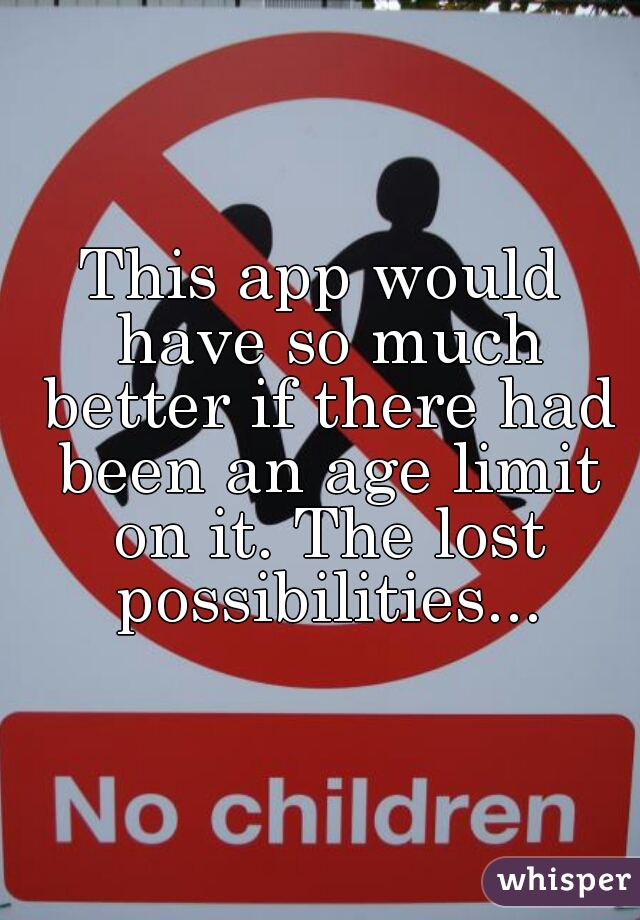 This app would have so much better if there had been an age limit on it. The lost possibilities...