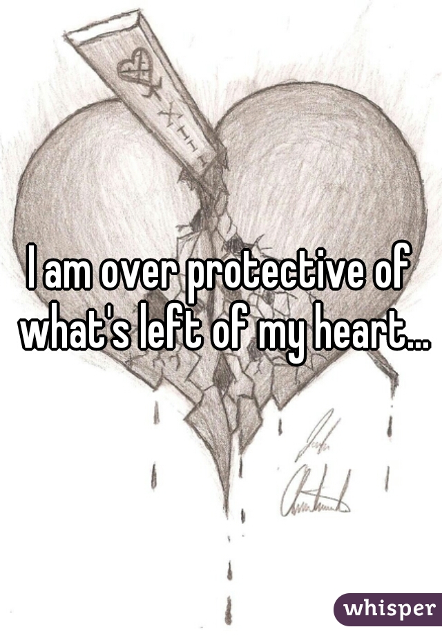 I am over protective of what's left of my heart...