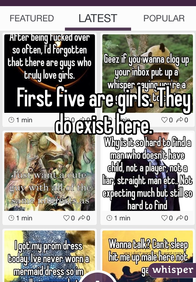 First five are girls. They do exist here.