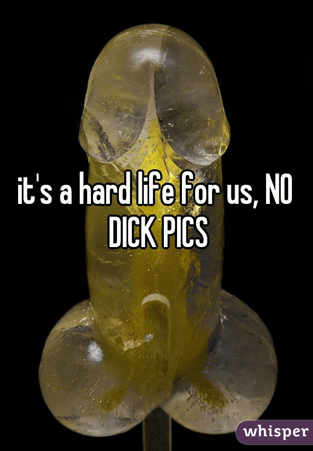 it's a hard life for us, NO DICK PICS