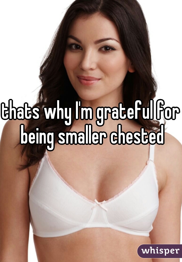 thats why I'm grateful for being smaller chested