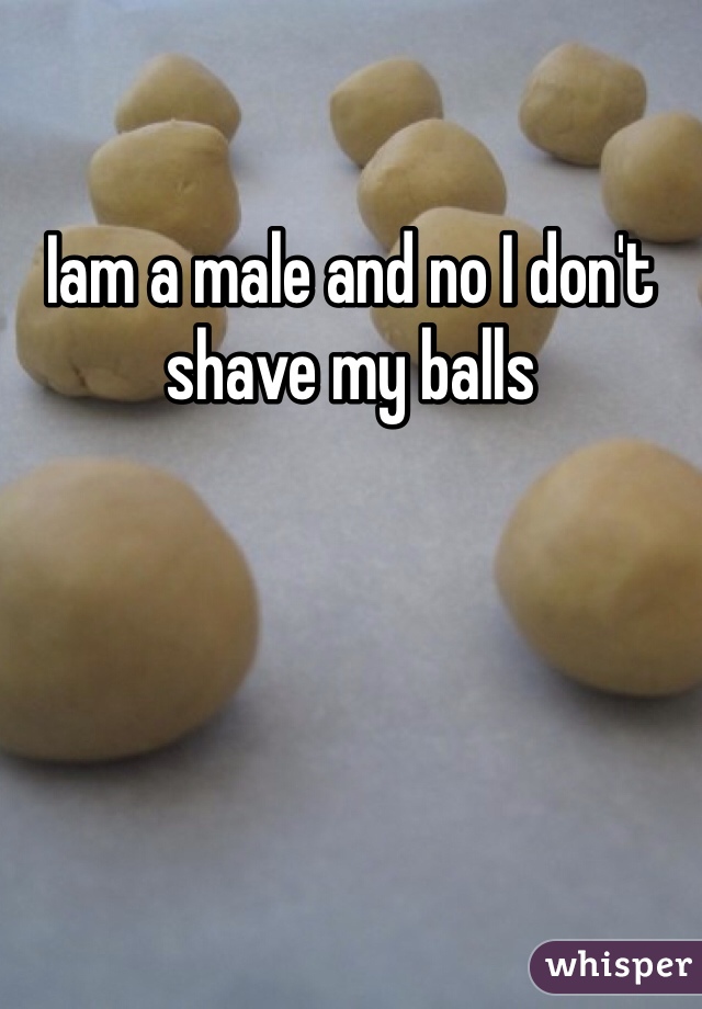 Iam a male and no I don't shave my balls