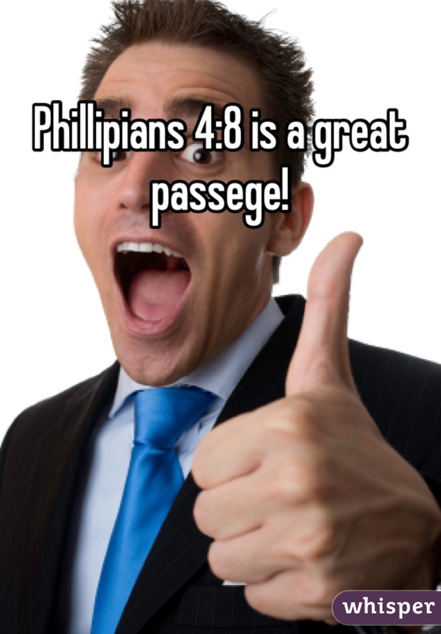 Phillipians 4:8 is a great passege!