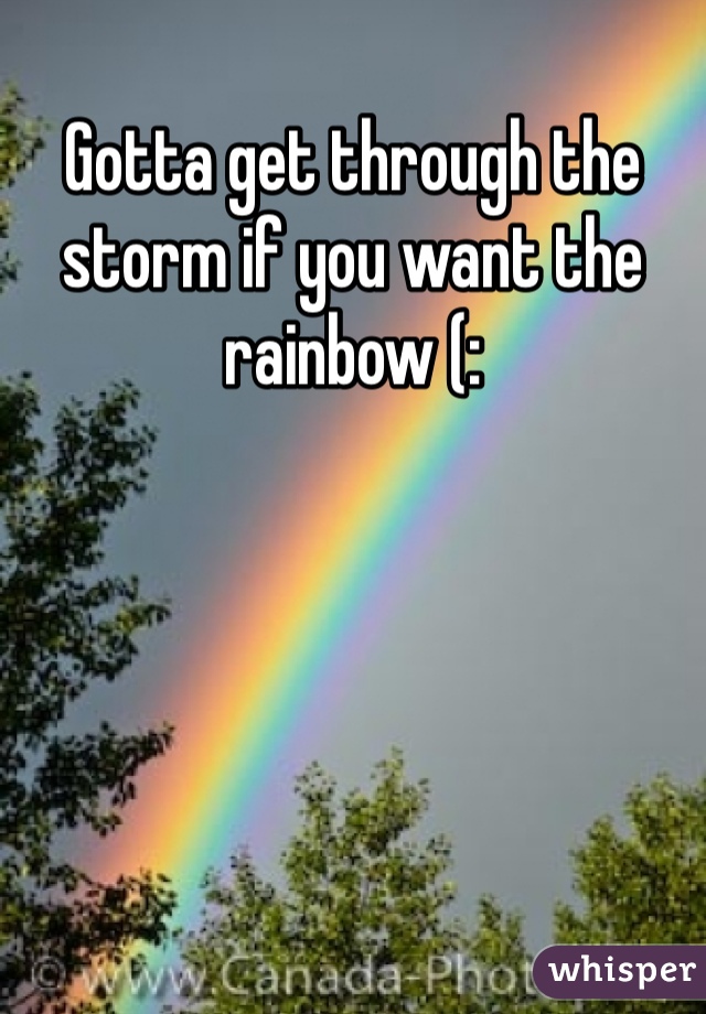 Gotta get through the storm if you want the rainbow (: