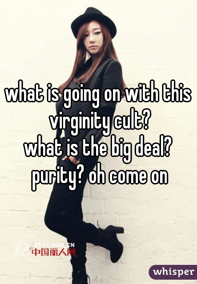 what is going on with this virginity cult?
what is the big deal? purity? oh come on