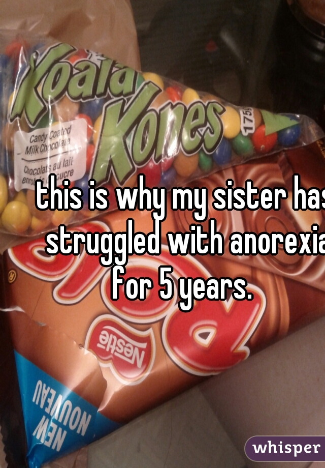 this is why my sister has struggled with anorexia for 5 years.  