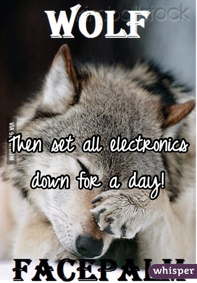 Then set all electronics down for a day!