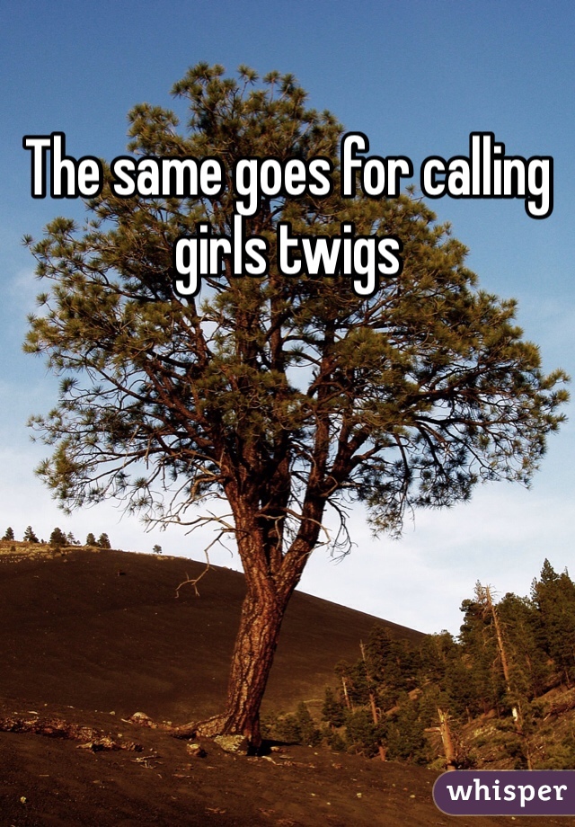The same goes for calling girls twigs 