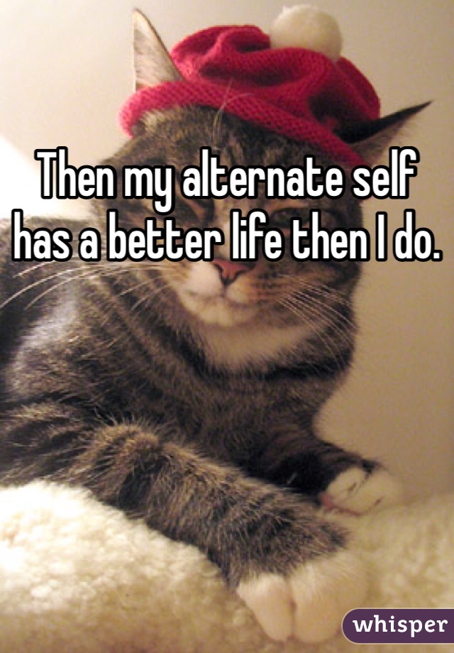 Then my alternate self has a better life then I do.