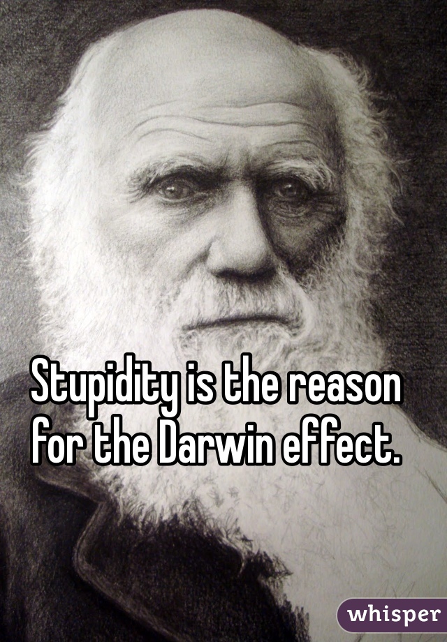Stupidity is the reason for the Darwin effect. 