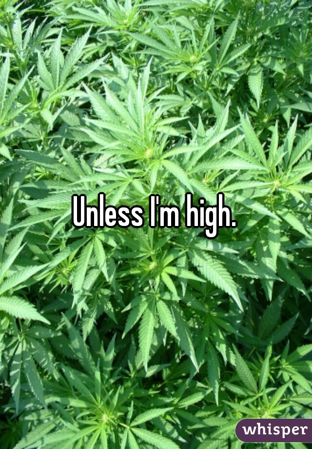 Unless I'm high.