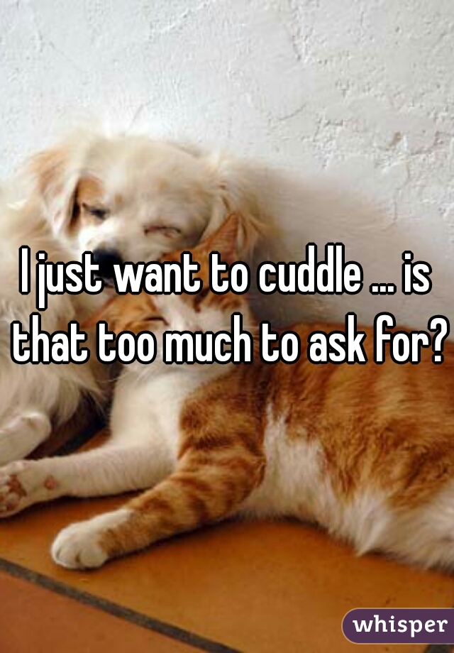 I just want to cuddle ... is that too much to ask for?