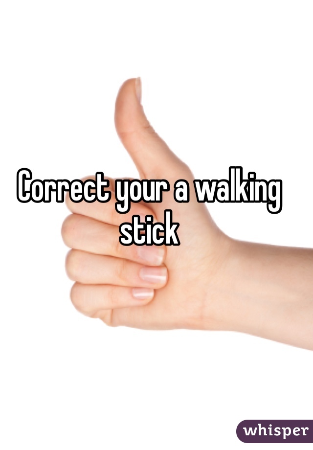 Correct your a walking stick 