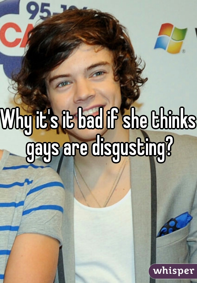 Why it's it bad if she thinks gays are disgusting?
