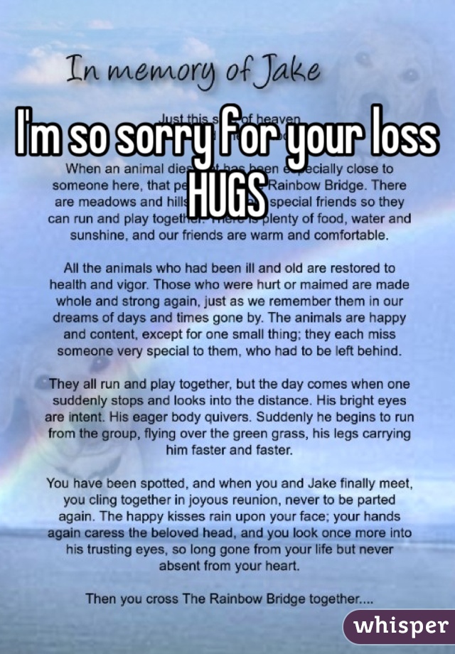 I'm so sorry for your loss
HUGS