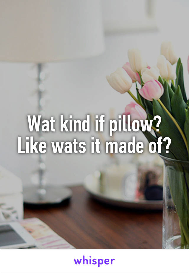 Wat kind if pillow? Like wats it made of?