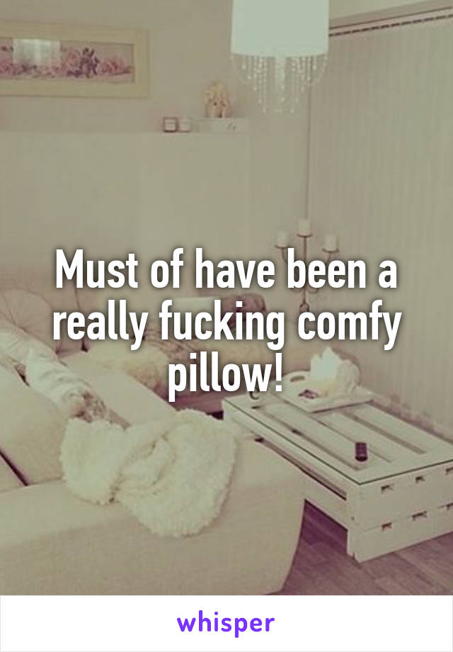 Must of have been a really fucking comfy pillow!