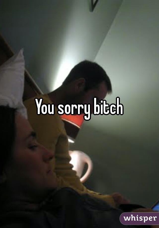 You sorry bitch