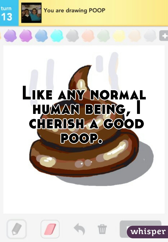 Like any normal human being, I cherish a good poop.  