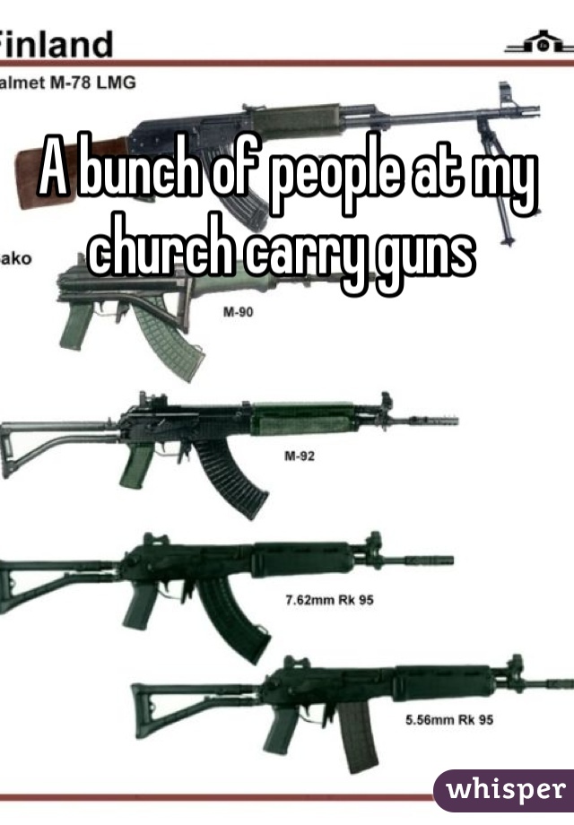 A bunch of people at my church carry guns 