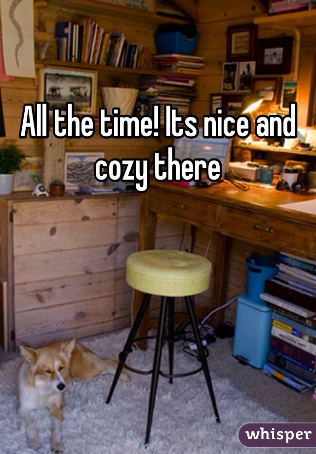 All the time! Its nice and cozy there