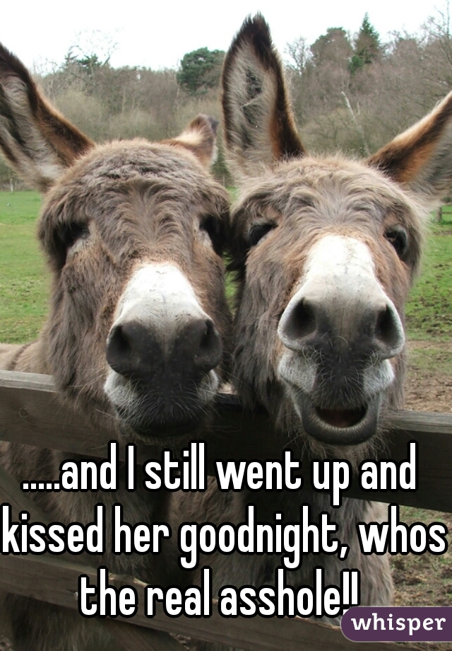 .....and I still went up and kissed her goodnight, whos the real asshole!! 