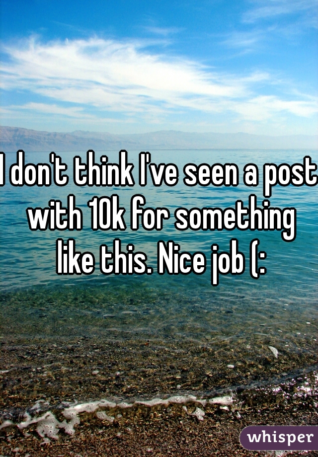 I don't think I've seen a post with 10k for something like this. Nice job (: