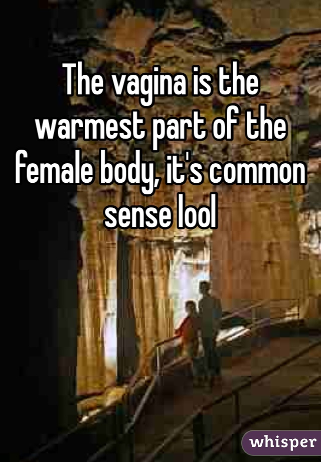 The vagina is the warmest part of the female body, it's common sense lool