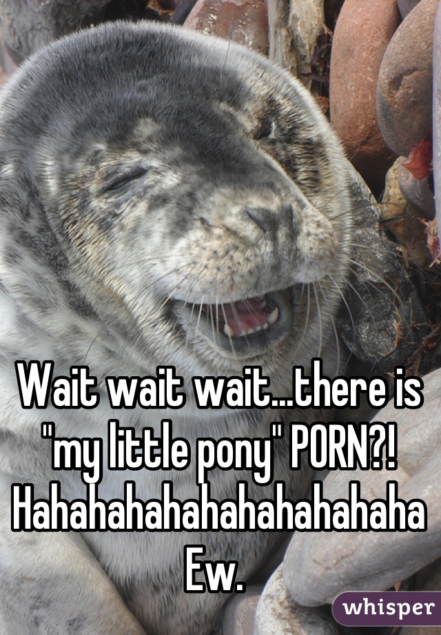 Wait wait wait...there is "my little pony" PORN?! Hahahahahahahahahahaha 
Ew. 