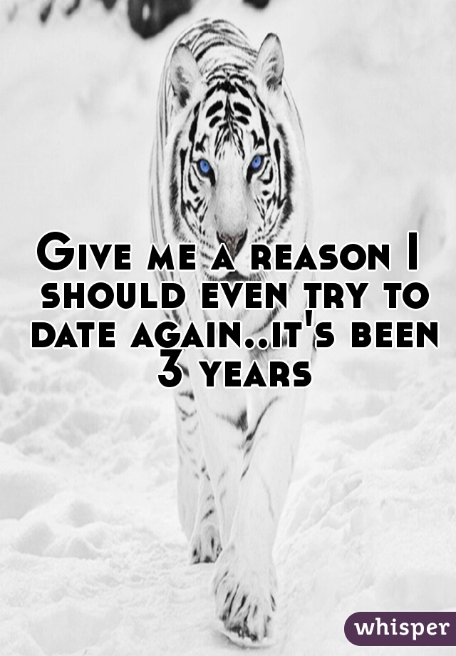 Give me a reason I should even try to date again..it's been 3 years