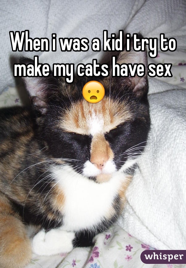 When i was a kid i try to make my cats have sex 😦